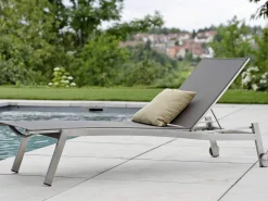 Allround Rollenliege Edelstahl-Textilen taupe