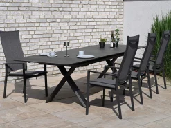 Alu Ausziehtisch Fortis 240/300x100cm Sintered Stone