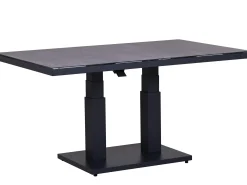 Alu Glas-Keramik Lift-Tisch Black Pearl 130x75cm
