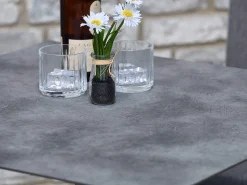 Alu HPL Klapptisch Nemo 80x80cm graphit Beton-Effekt