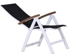 Alu Klappsessel Oriental Teak weiß|anthrazit
