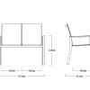 Aluminium Gartenbank Leona 2-Sitzer anthrazit|light-smoke