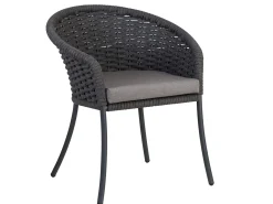 Alu Rope Dining Sessel Cordial grey Kissen Sunbrella® Storm