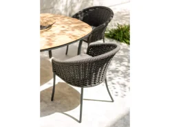 Alu Rope Dining Sessel Cordial grey Kissen Sunbrella® Storm