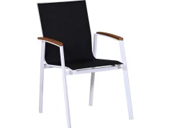 Alu Stapelsessel Oriental Teak weiß|anthrazit