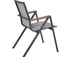Alu Stapelsessel Topas Teak anthrazit|mouse-grey