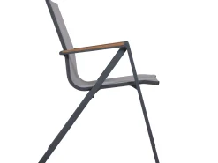 Alu Stapelsessel Topas Teak anthrazit|mouse-grey