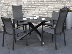 Alu Stapelsessel Trivento Highback anthrazit|dark-smoke
