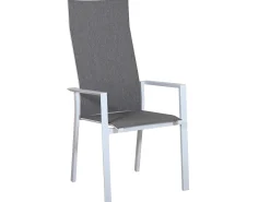 Alu Stapelsessel Trivento Highback weiß|light-smoke