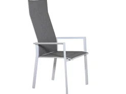 Alu Stapelsessel Trivento Highback weiß|light-smoke