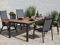 Alu-Teak Ausziehtisch Bellano 240/310x100cm anthrazit