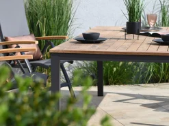 Alu-Teak Ausziehtisch Bellano 240/310x100cm anthrazit