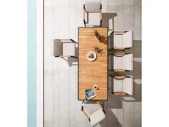 Alu-Teak Dining-Tisch Regency 220x90cm