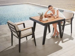 Alu-Teak Dining-Tisch Regency 90x90cm