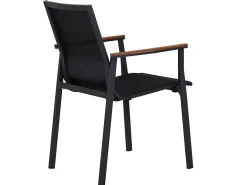Alu Teak Stapelsessel Turmalin anthrazit|black