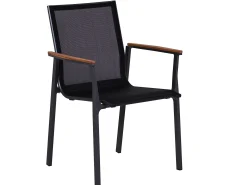 Alu Teak Stapelsessel Turmalin anthrazit|black