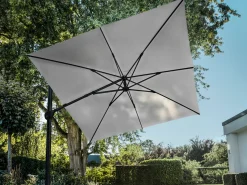 Ampelschirm Easy Swing Alu schwarz matt 300x300cm hellgrau