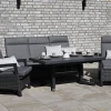 Ausziehbarer Lift-Tisch Tacoma dark stone grey 143-183x88cm