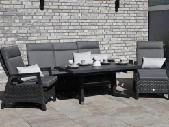 Ausziehbarer Lift-Tisch Tacoma dark stone grey 143-183x88cm