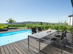 Ausziehtisch CUBIC HPL 140/210x70cm 2 Einlegeplatten anthrazit|anthrazit