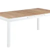 Ausziehtisch Nantes 180/240x100cm Alu weiß Teak gebürstet