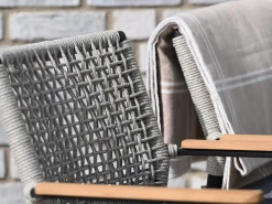 Bar Sessel Alila Alu Rope mit Teak-Armlehnen anthrazit|Moon Dust