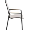 Black Line QUEENS Stapelsessel Highback Alu schwarz matt Bezug Dublin Teak