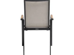 Black Line QUEENS Stapelsessel Highback Alu schwarz matt Bezug Dublin Teak