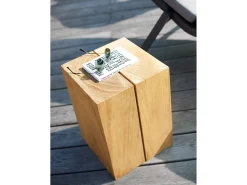 Blocc Teak-Kubus Beistelltisch Hocker 30x30x42cm