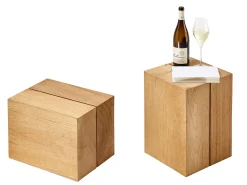 Blocc Teak-Kubus Beistelltisch Hocker 30x30x42cm