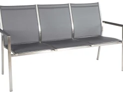 Cardiff Edelstahl Stapelbank silbergrau 160cm