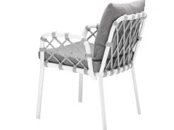 Caro Dining-Sessel Alu white String-Flex white grey