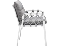 Caro Dining-Sessel Alu white String-Flex white grey