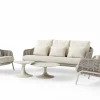 Casto Loungeset 5-teilig Alu Rope Camel Sand | Kissen Beachy bouclé