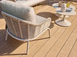 Casto Loungeset 5-teilig Alu Rope Camel Sand | Kissen Beachy bouclé