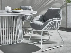 Chill Dining Sessel Alu white Polster Mumbai anthracite