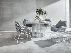 Chill Dining Sessel Alu white Polster Mumbai anthracite