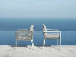 Club Dining-Sessel white inkl. Polster BOMBAY 626 anthracite