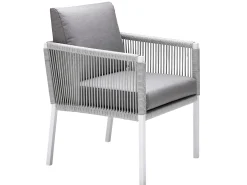 Club Dining-Sessel white inkl. Polster BOMBAY 626 anthracite