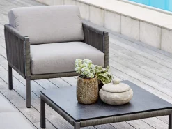 Club Lounge anthracite Sessel inkl. Polster BOMBAY 626 anthracite