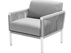Club Lounge white Sessel inkl. Polster BOMBAY 626 anthracite