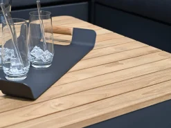 Copenhagen Lounge Tisch 90x90cm Alu-Teak