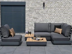 Copenhagen Lounge Tisch 90x90cm Alu-Teak