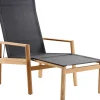 Deckchair Safari inkl. Hocker Teak Softex coal