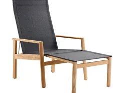 Deckchair Safari inkl. Hocker Teak Softex coal