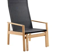 Deckchair Safari inkl. Hocker Teak Softex coal