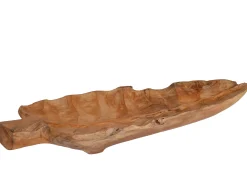 Deko-Schale Blatt Teakholz 50x18x5cm