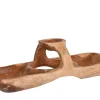 Dekoschale Teak mit 3 separaten Ablagen 50x20x12cm