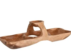 Dekoschale Teak mit 3 separaten Ablagen 50x20x12cm