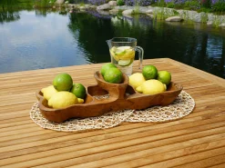 Dekoschale Teak mit 3 separaten Ablagen 50x20x12cm